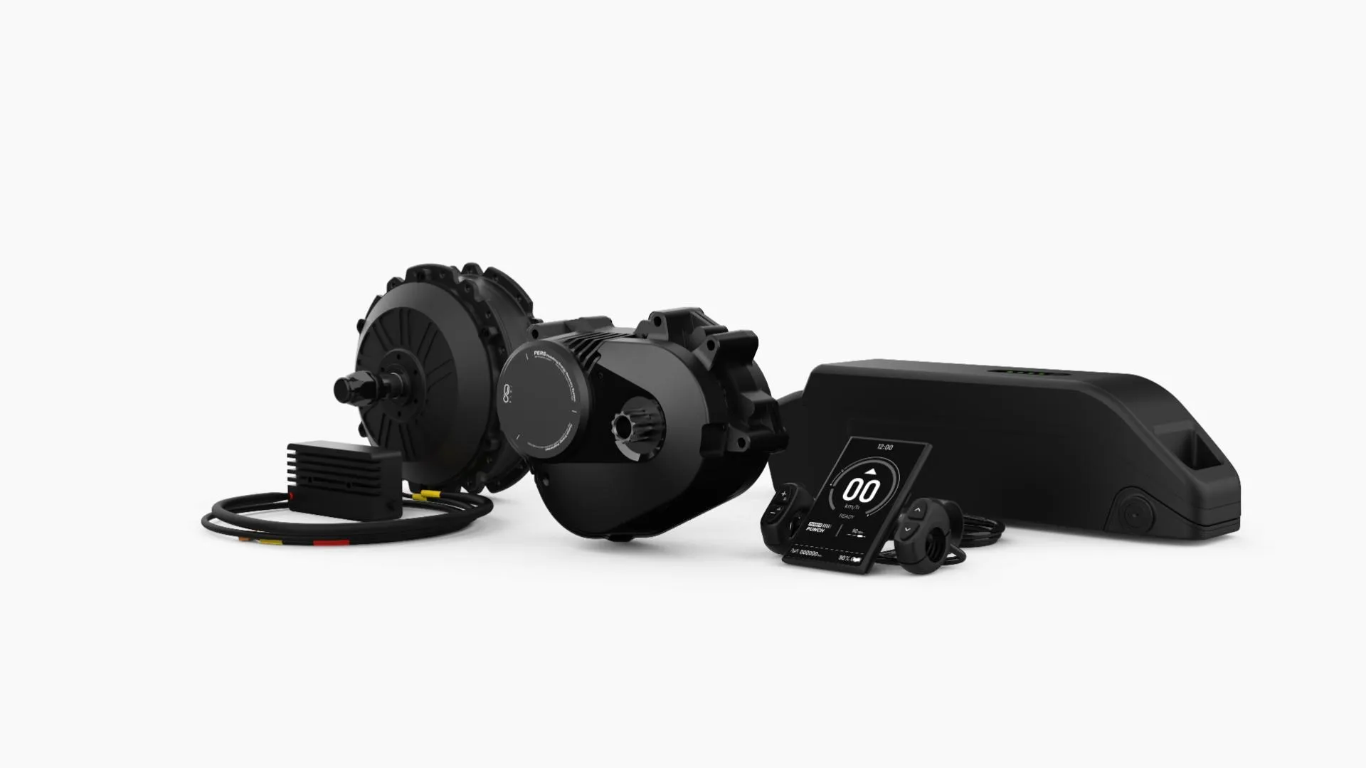 Le système CIXI : moteur, générateur à pédales PERS, contrôleur, écran et batterie
